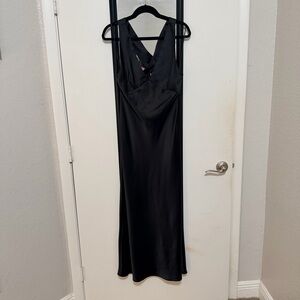 Zara Black Satin Effect Midi Dress